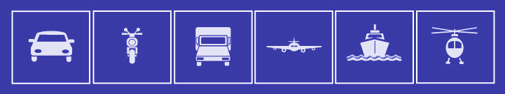 Stylized graphic of different modes of transportation