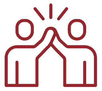 High five icon in red
