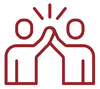 High five icon in red