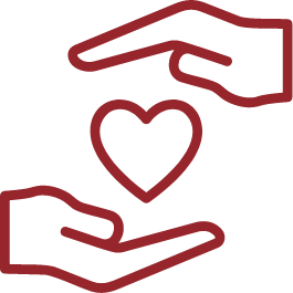 hands containing a heart icon
