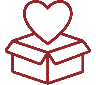 box with heart over it heart in red