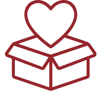 box with heart over it heart in red