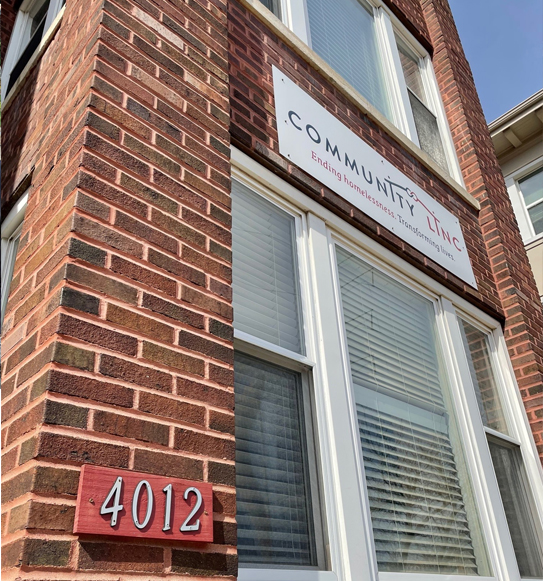 Community Linc address on the organization's brick building
