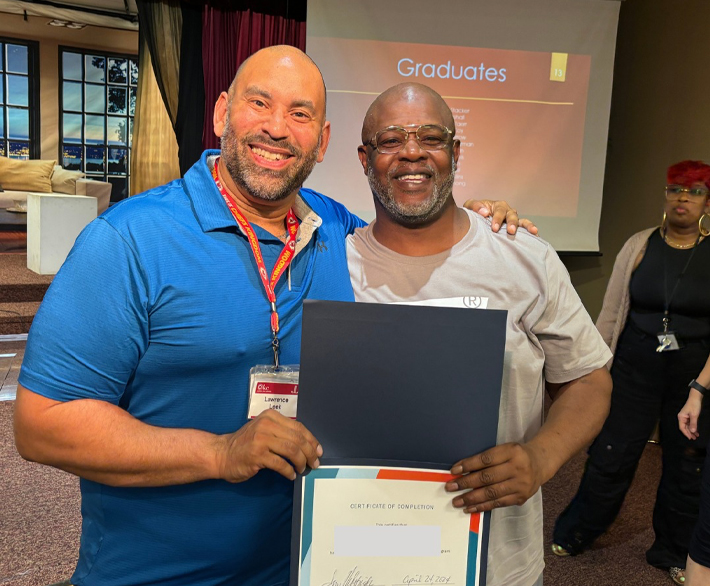 A man earns his life coaching skills certificate